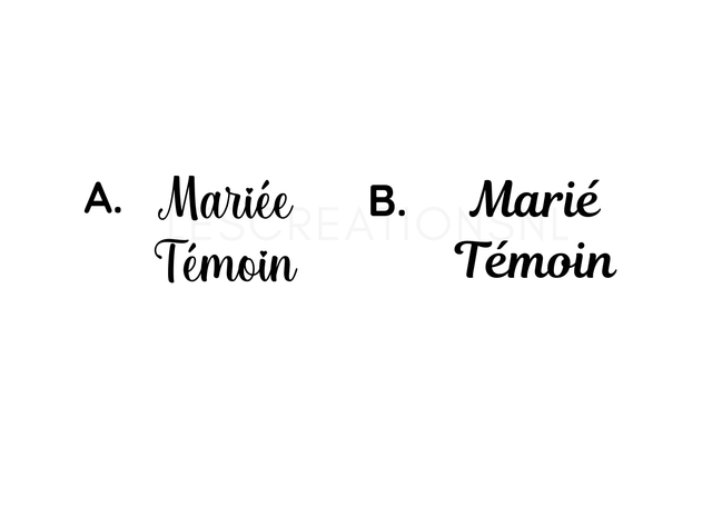 Stylos mariés et témoins